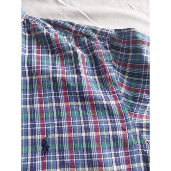 Ralph Lauren Blue Gingham Plaid Oxford Button Up Shirt Men’s Size XXL - Picture 13 of 16
